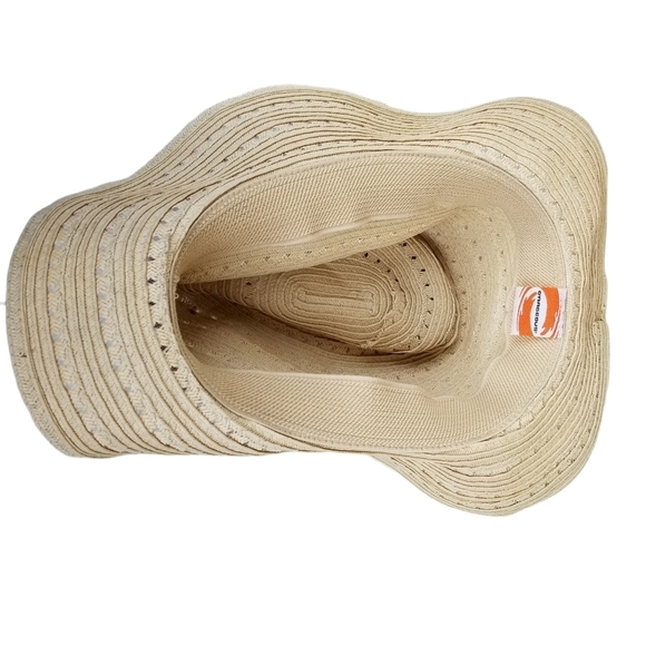O'Rageous Soft Straw Style Fedora Floppy Sun hat Women's One Size - Picture 7 of 8